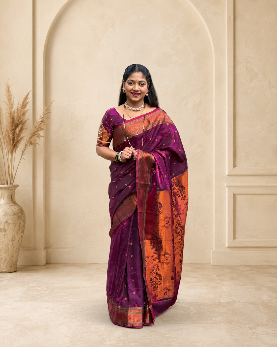 Mashru Silk Wine Kalanjali