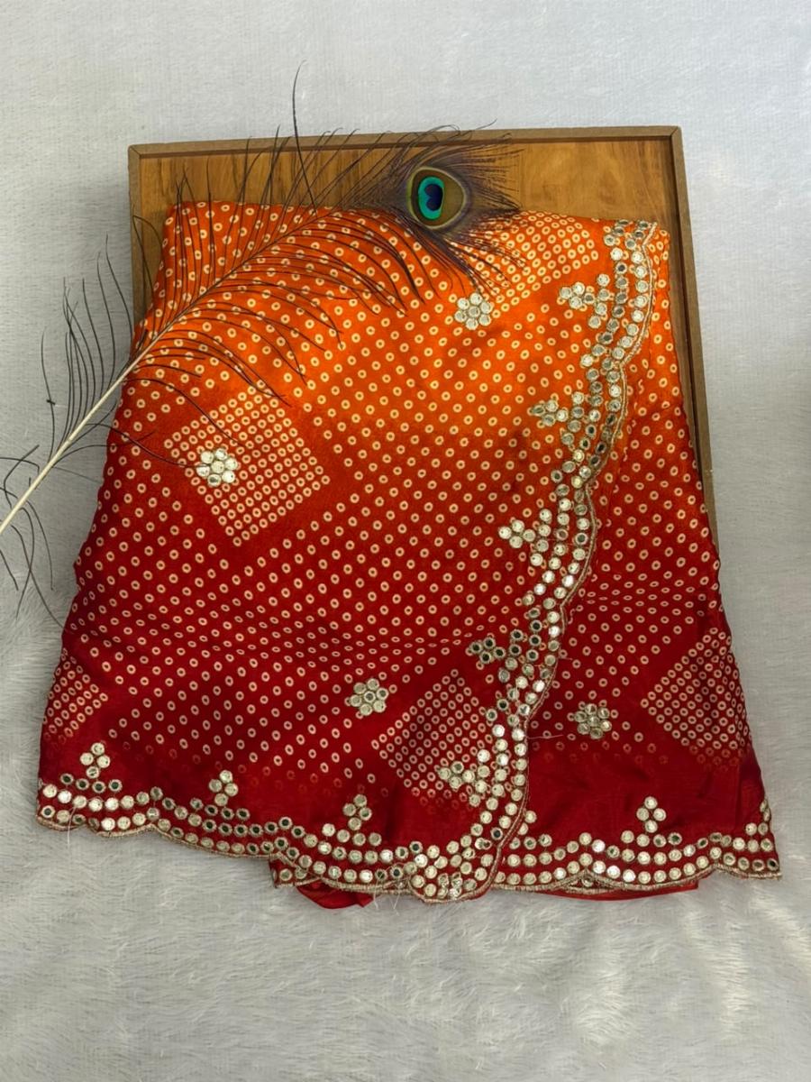 Designer Crape Silk Bandhej Saree