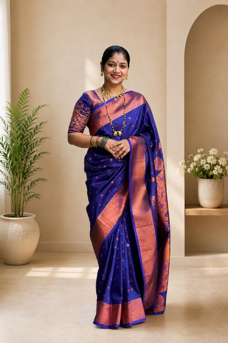 Soft Silk Royal Blue Kalanjali Saree