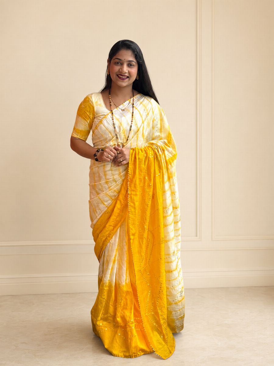 Sunshine Threadwork Soft Cotton Saree