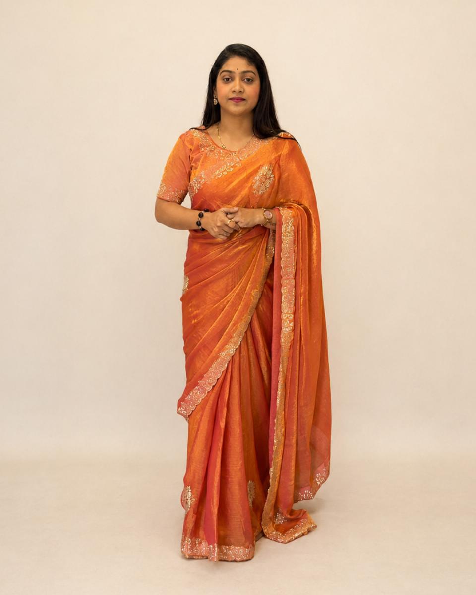 Designer Jimmy Choo Saree with Readymade Blouse