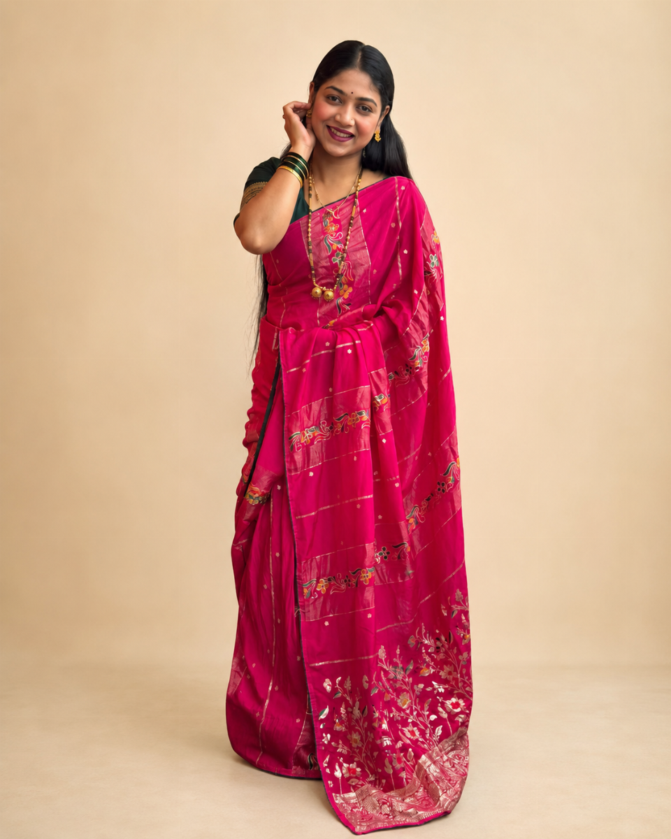 Pink Dola Silk Saree